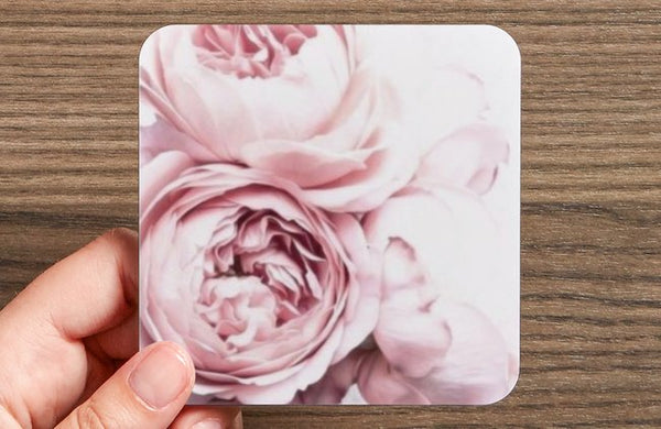 Pink Peonies Coaster Set